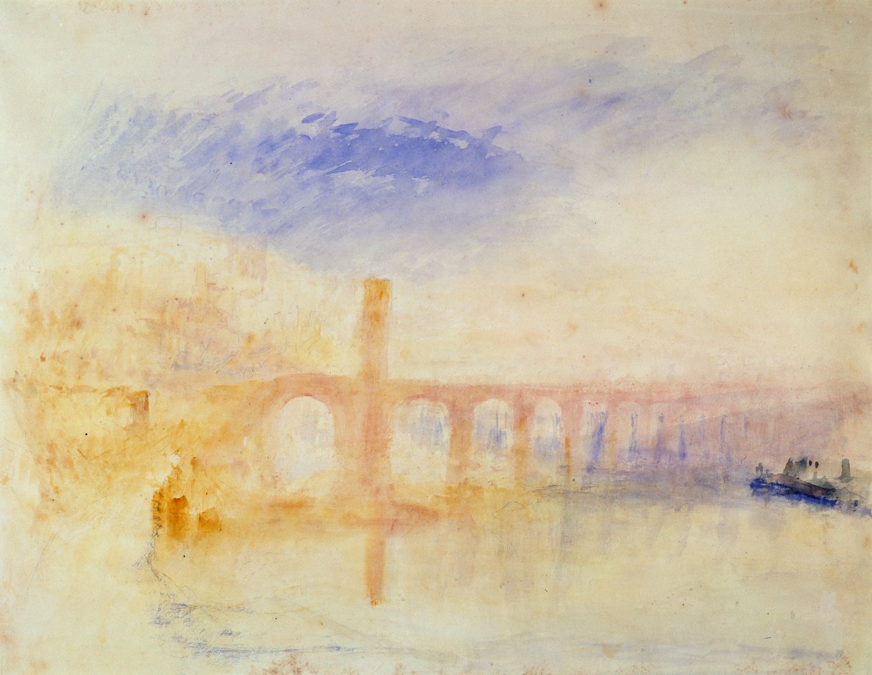 摩泽尔桥，科布伦茨，c.1842（wc和石墨在纸上） 作者 约瑟夫·马洛德·威廉·特纳
