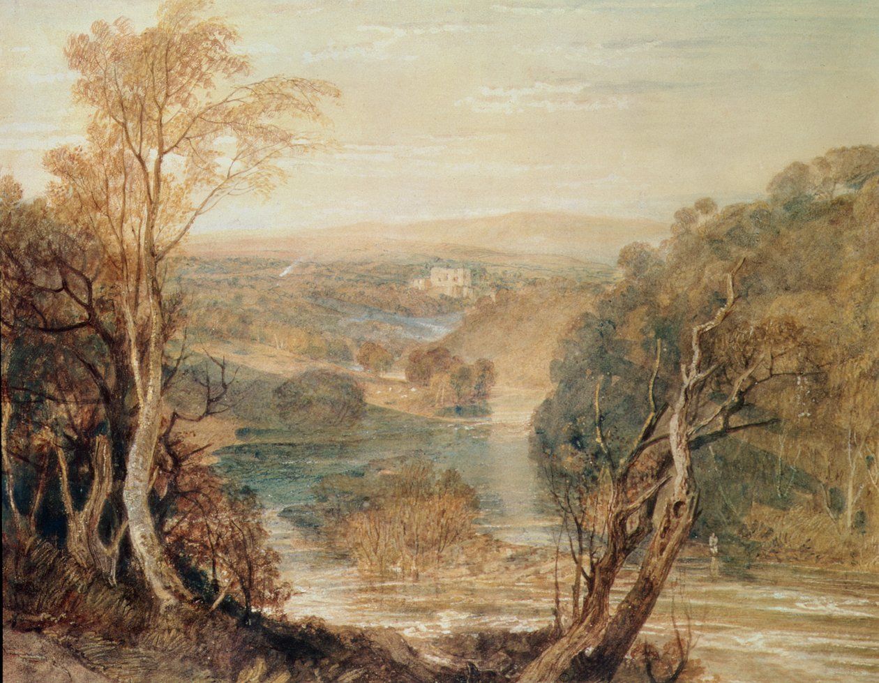 River Wharfe河与Barden塔的远景 作者 约瑟夫·马洛德·威廉·特纳
