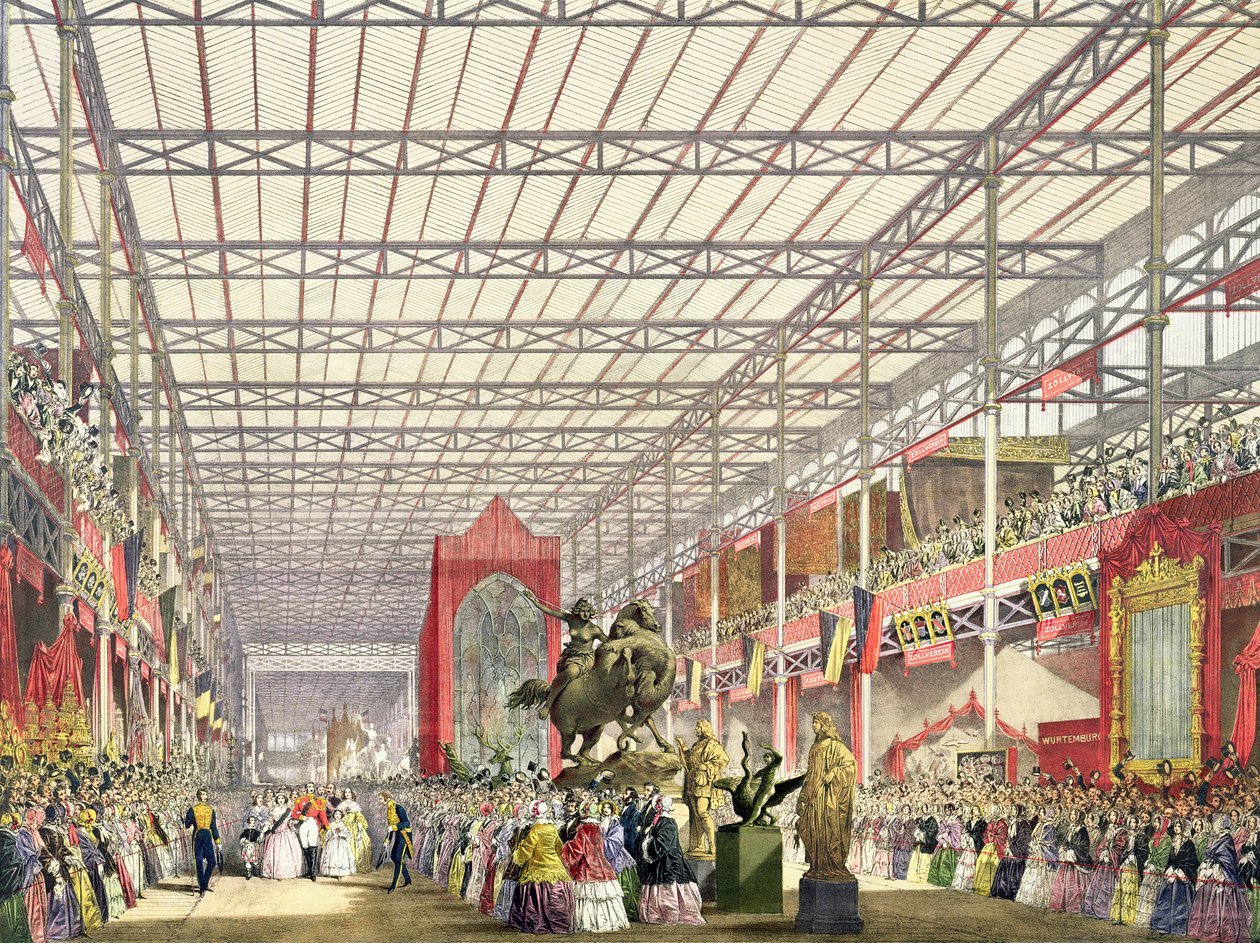 1851年工业展览会上的外国中殿，“狄金森综合影业”中的第2块 作者 约瑟夫·纳什