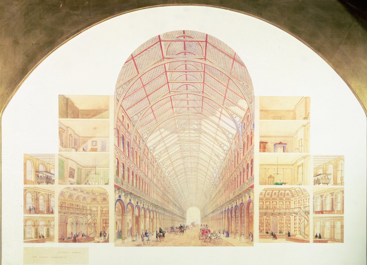 拟议的伟大的维多利亚时代方式的部分透视，c.1854 作者 约瑟夫·帕克斯顿