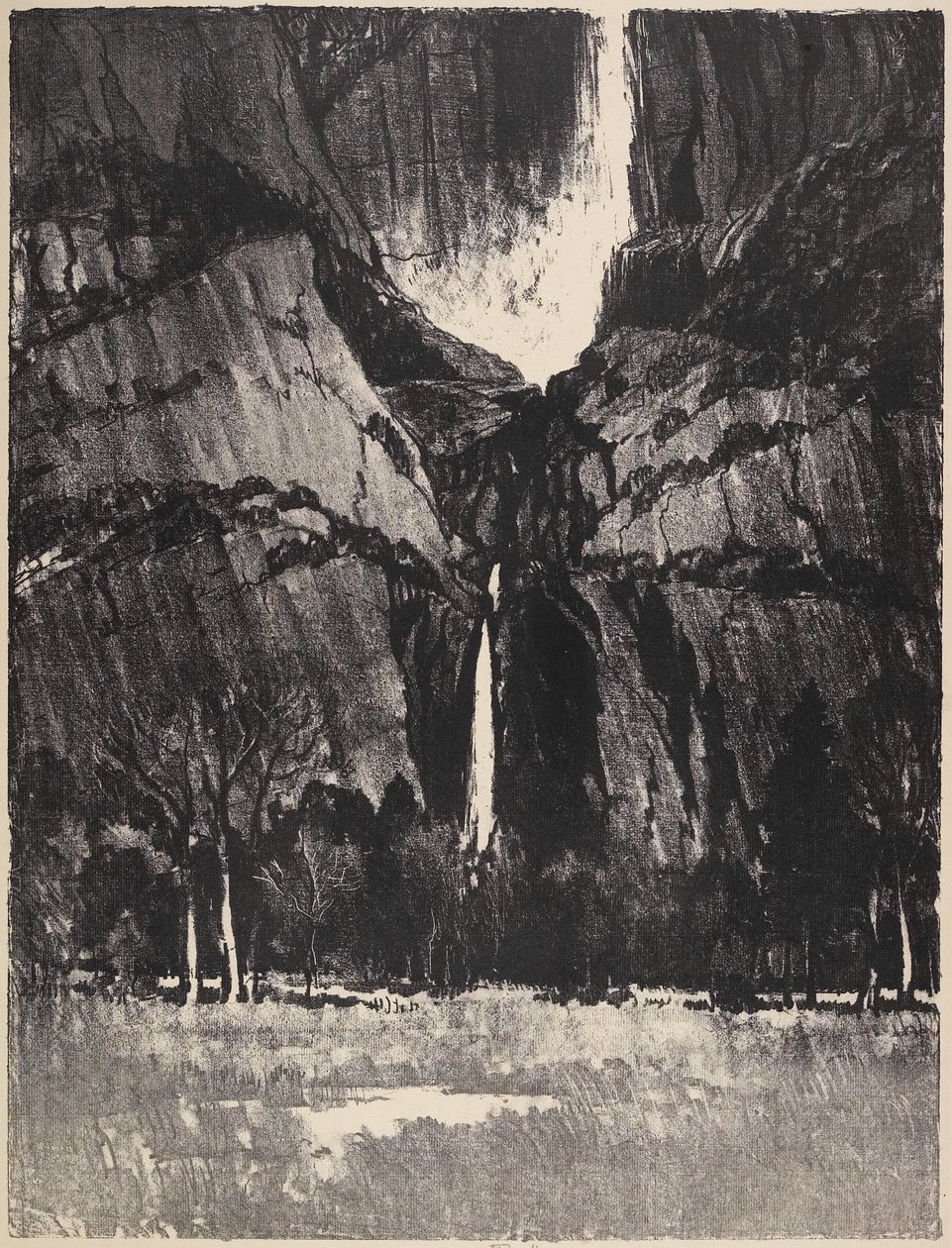 下瀑布，约塞米蒂，1912年 作者 约瑟夫·彭内尔