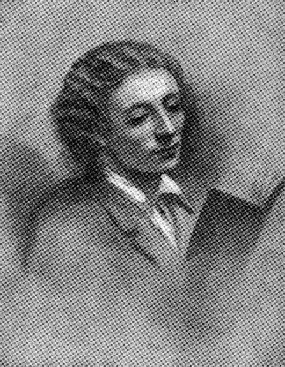 John Keats（木炭和粉笔在纸上） 作者 约瑟夫·塞文