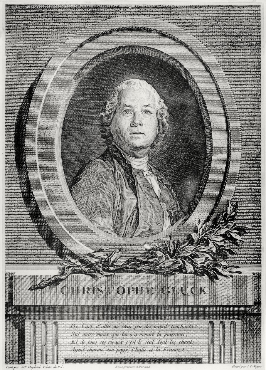 德国作曲家Christoph Gluck的肖像，由Simon Charles Miger（1736-1820）雕刻（heliogravure） 作者 约瑟夫·西弗雷德·杜普莱西斯