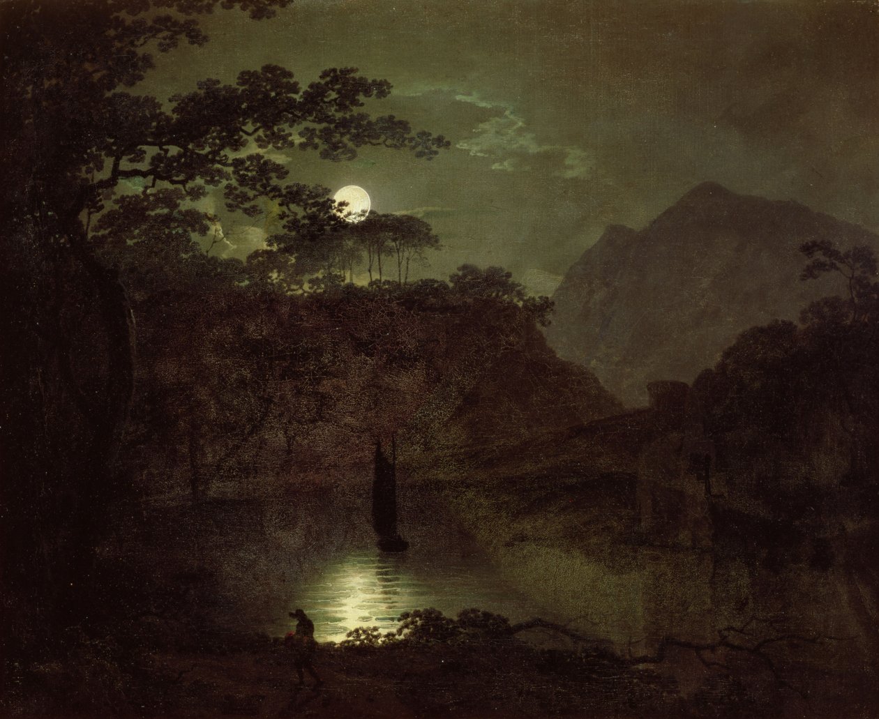 月光湖，1780-82 作者 德比的约瑟夫·赖特