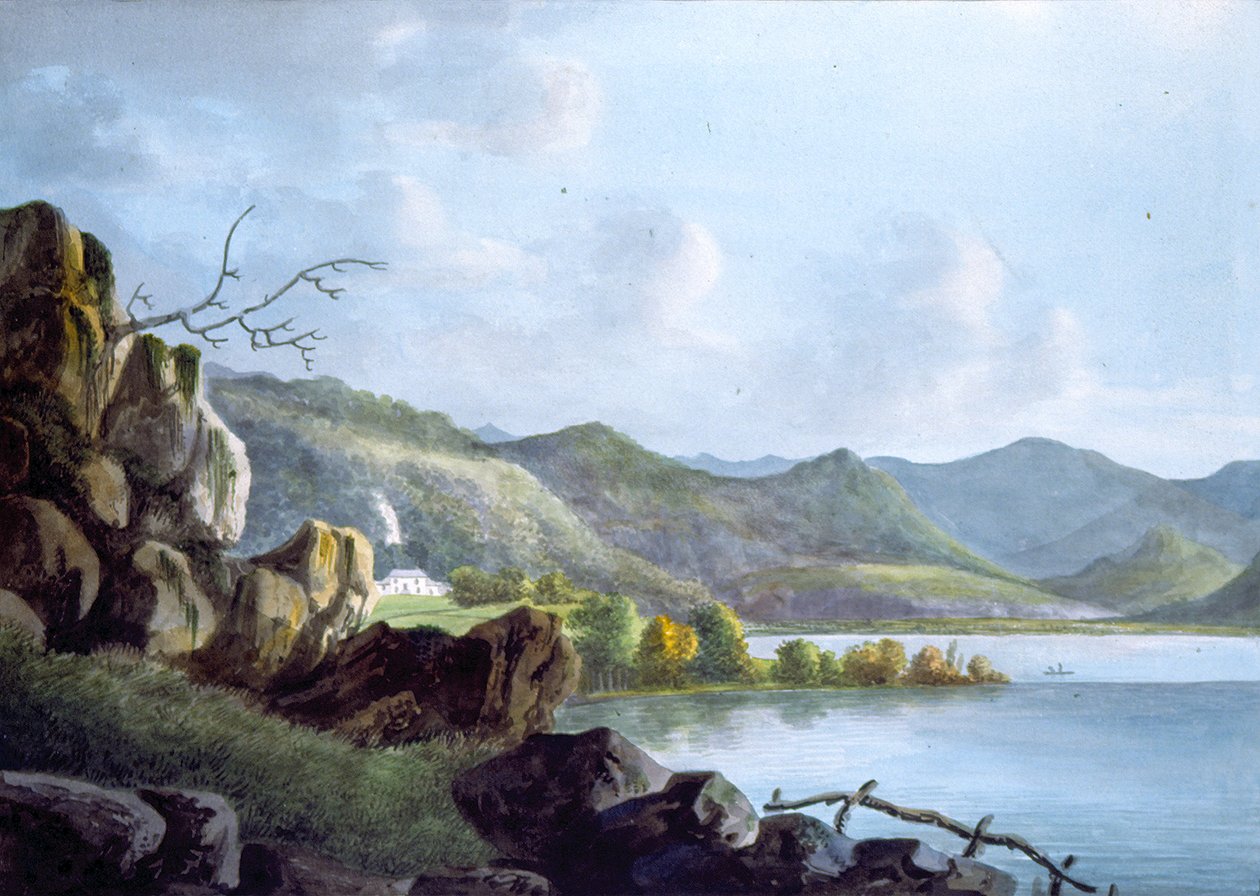 Barrow on Derwentwater，坎布里亚郡（纸上的wc） 作者 约瑟夫·威尔金森