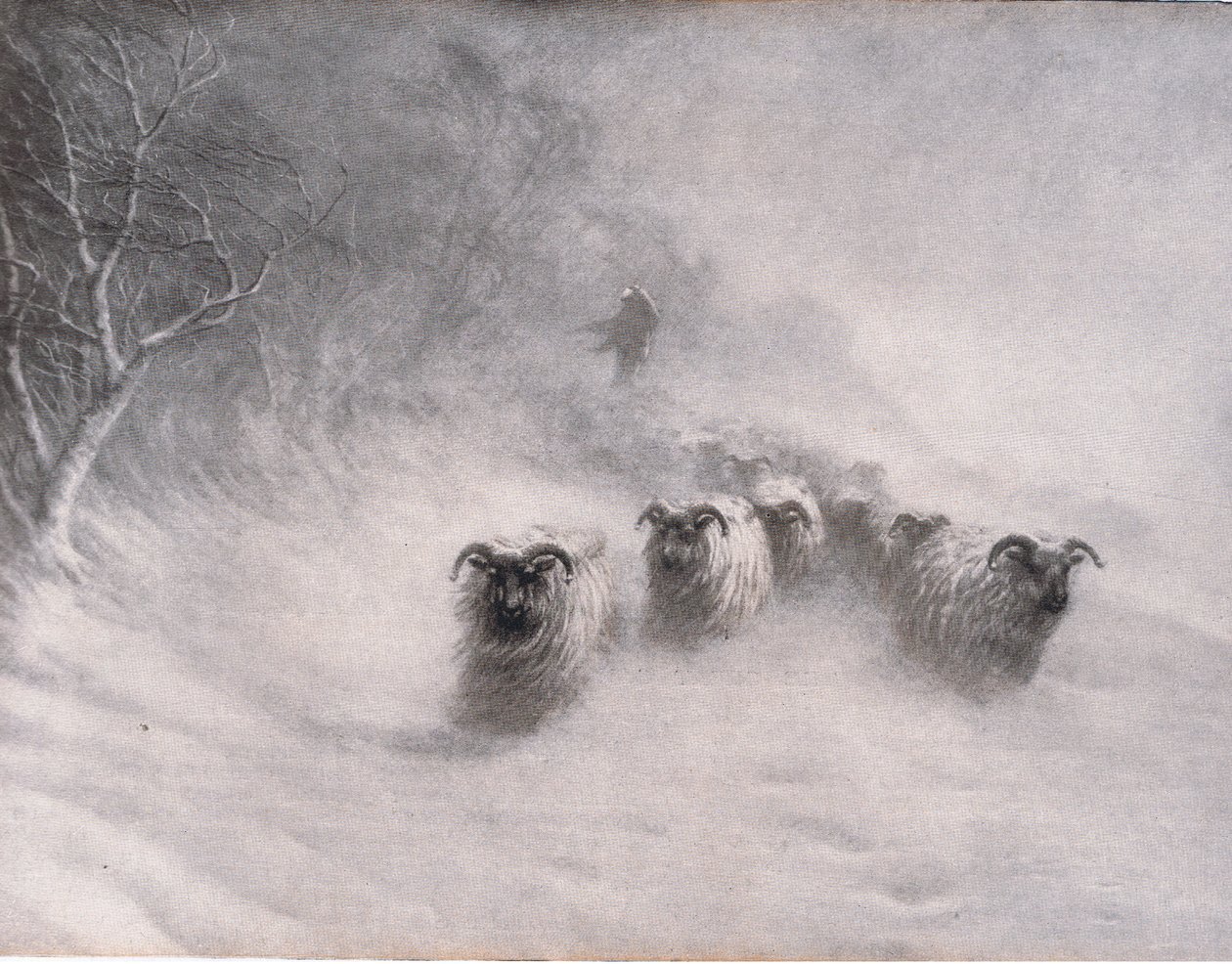 冬天伴随着暴风雨，Bibbys Annual，1916-1917 作者 约瑟夫·法夸森