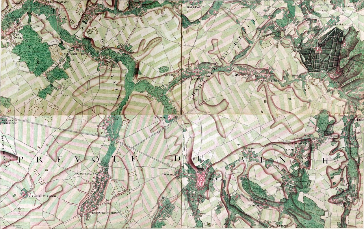 Binch  -  Binche，比利时地图 作者 约瑟夫·让·弗朗索瓦