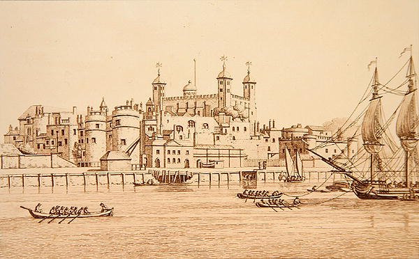 伦敦塔南景，由J.C. Stadler（fl.1780-1812）雕刻。 作者 约瑟夫（后）法灵顿