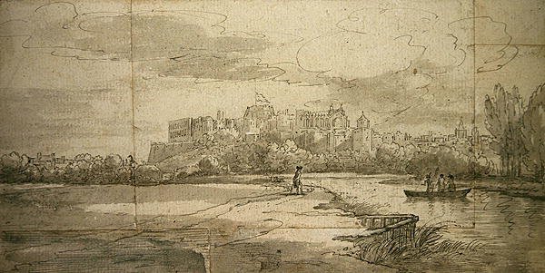 温莎城堡（纸上水墨钢笔画） 作者 Joseph (attr. To) Farington