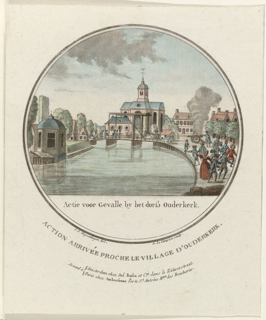 Ouderkerk aan de Amstel 附近的袭击，1787 年
Ouderkerk 村庄附近的 Gevalle 行动/Action arrivée proche le village d