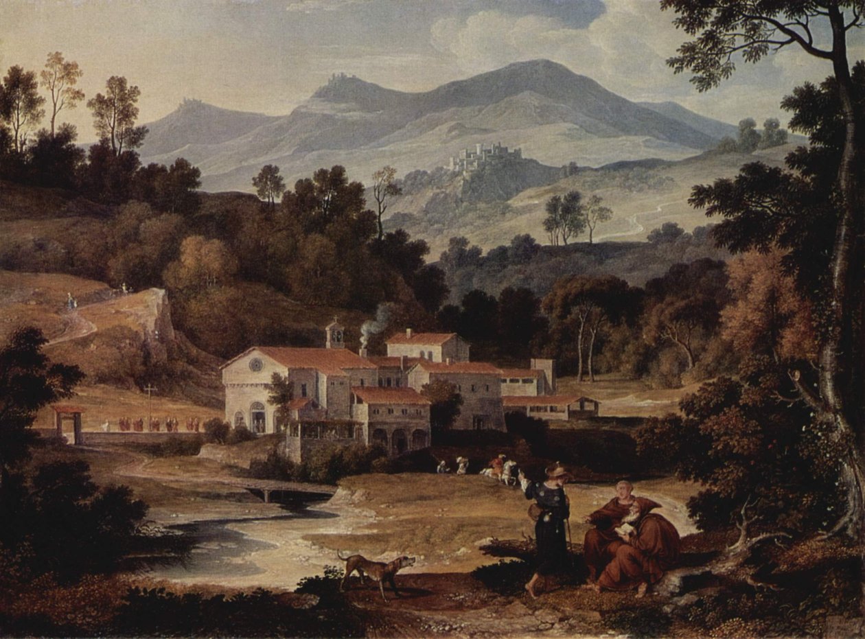 德语： Das Kloster San Francesco im Sabinergebirge bei Rom 萨宾山脉圣弗朗西斯科-迪-奇维特拉修道院 作者 约瑟夫·安东·科赫