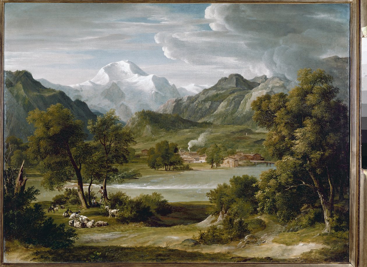 下山附近的劳特布龙嫩山谷，可以看到少女峰（瑞士）（布面油画，约 1821 年） 作者 约瑟夫·安东·科赫