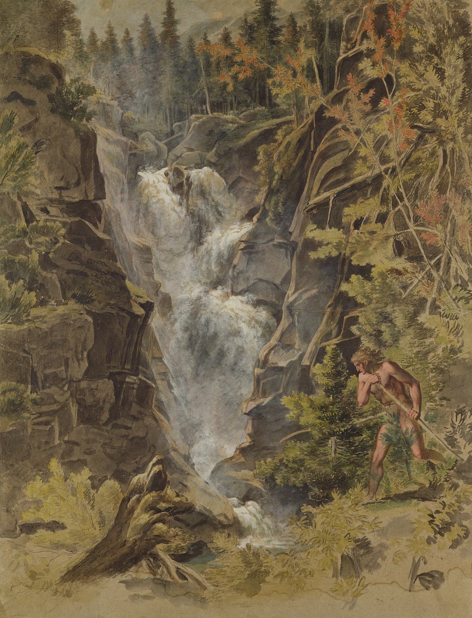 雷根斯巴赫瀑布在迈林根，1792年至1993年（另见141497） 作者 约瑟夫·安东·科赫