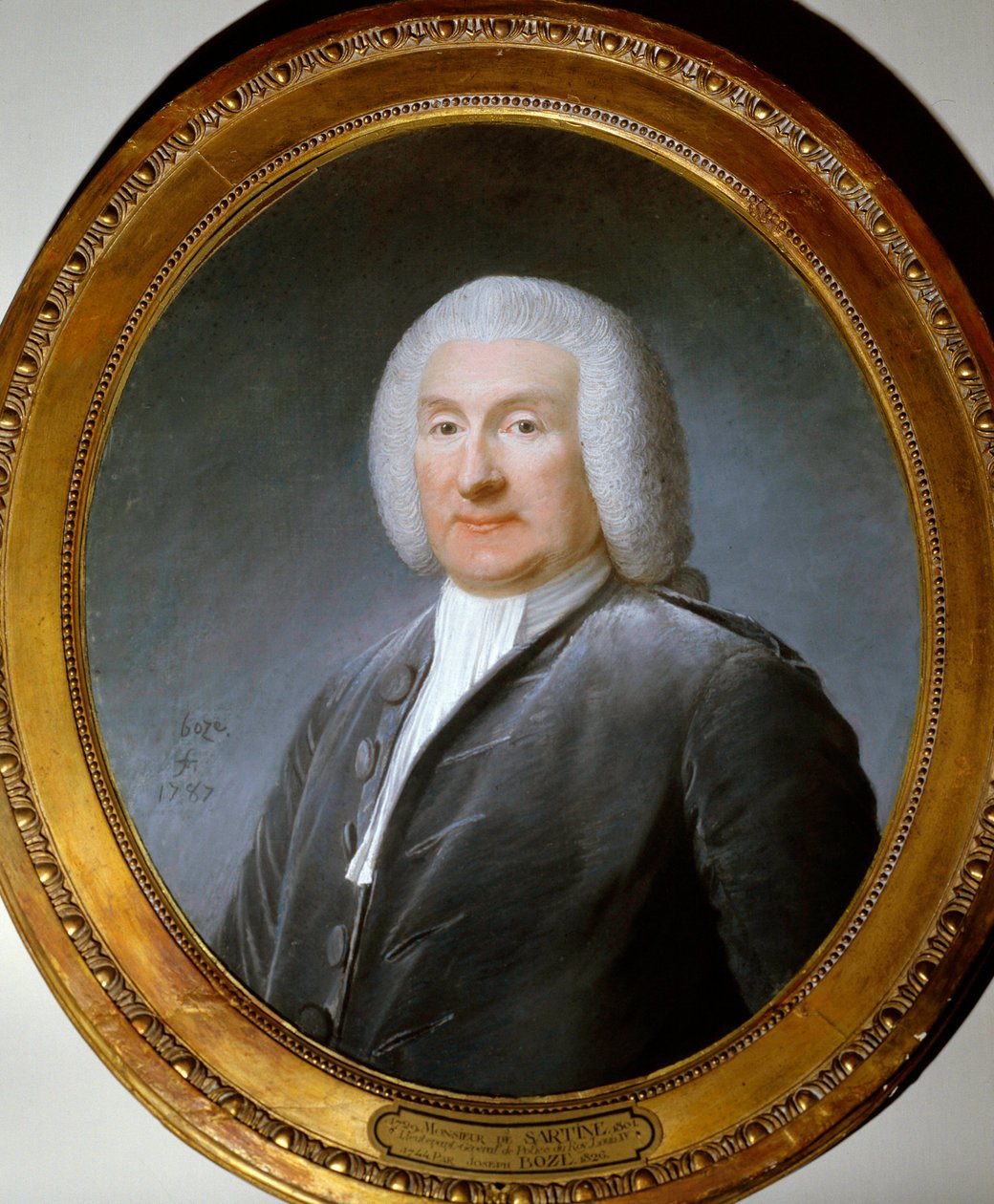 约瑟夫·博兹（Joseph Boze，1744-1826 年）水彩画的路易十五警官安托万·德·萨廷（Antoine de Sartine，1729-1801 年）的肖像。 1787.凡尔赛宫，城堡博物馆 作者 约瑟夫·博兹