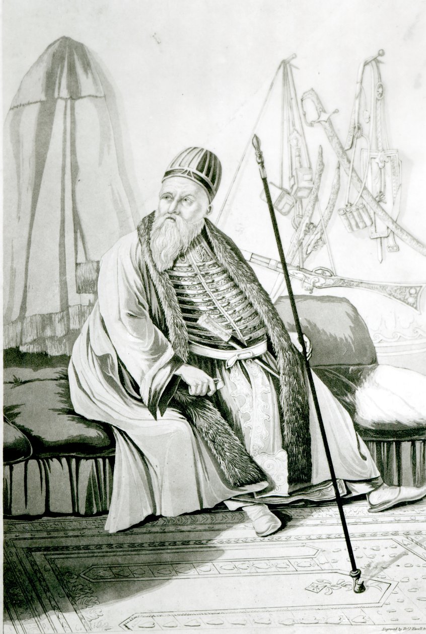 Yannina的Ali Pasha的肖像，由Robert Havell雕刻，1822年 作者 约瑟夫·卡特赖特