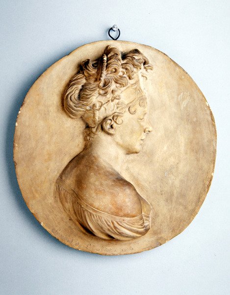 雷卡米尔夫人的圆形浮雕，约1801-1802年（赤土）。 作者 约瑟夫·唐纳德