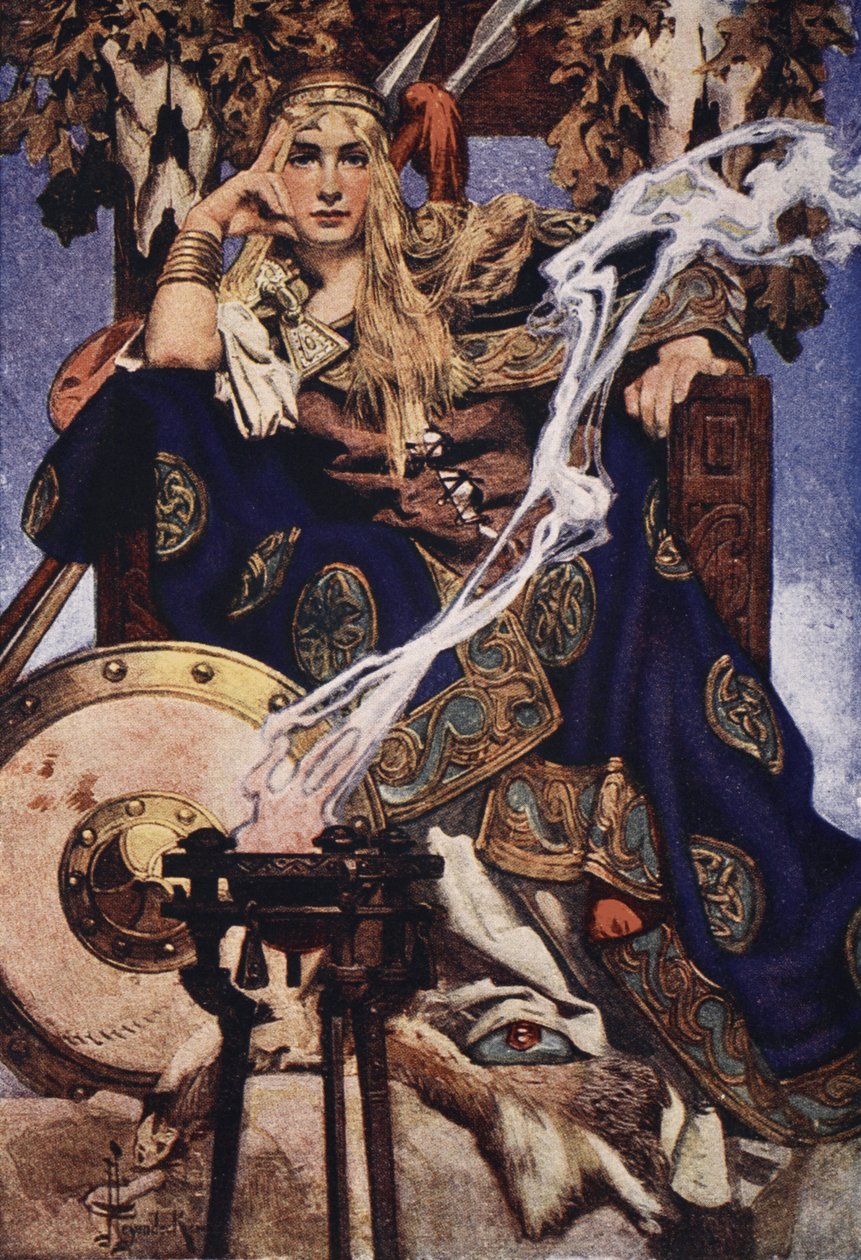 梅芙女王，T.W. Rolleston 所著《凯尔特种族的神话与传说》中的正面插图 作者 约瑟夫·克里斯蒂安·莱恩德克