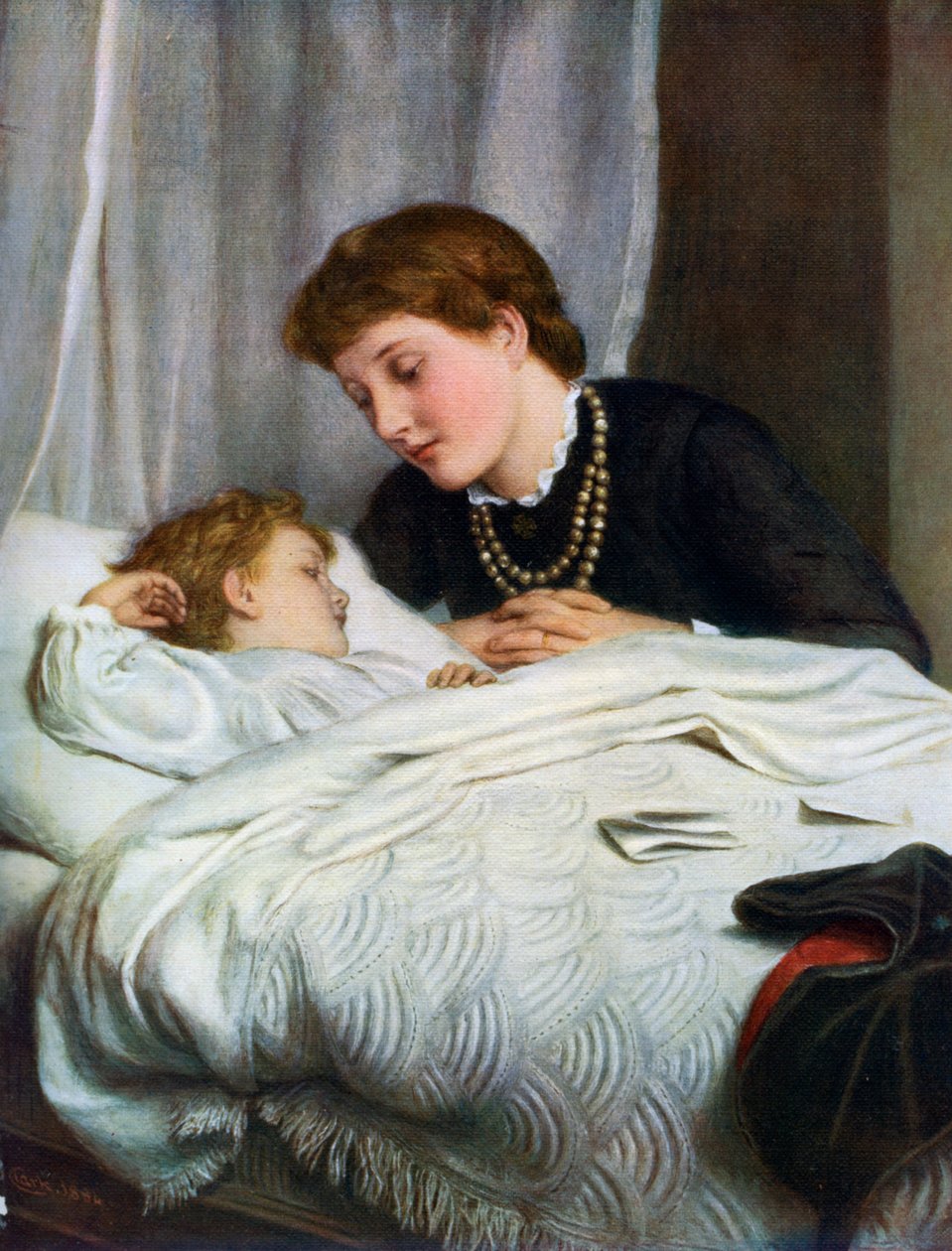 亲爱的母亲（Mothers Darling），1884年，1912年。 作者 约瑟夫·克拉克