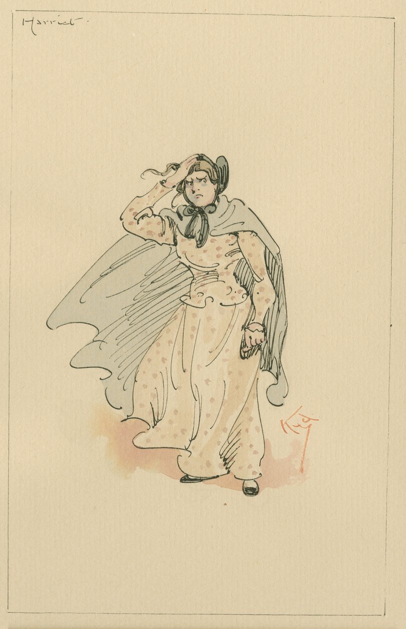 Harriet Carker小姐，20世纪20年代（笔和墨水在纸上写着） 作者 约瑟夫·克莱顿·克拉克