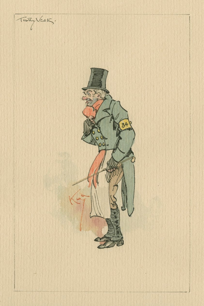 Trotty Veck  -  The Chimes，c.1920s（笔和墨水在纸上用wc） 作者 约瑟夫·克莱顿·克拉克