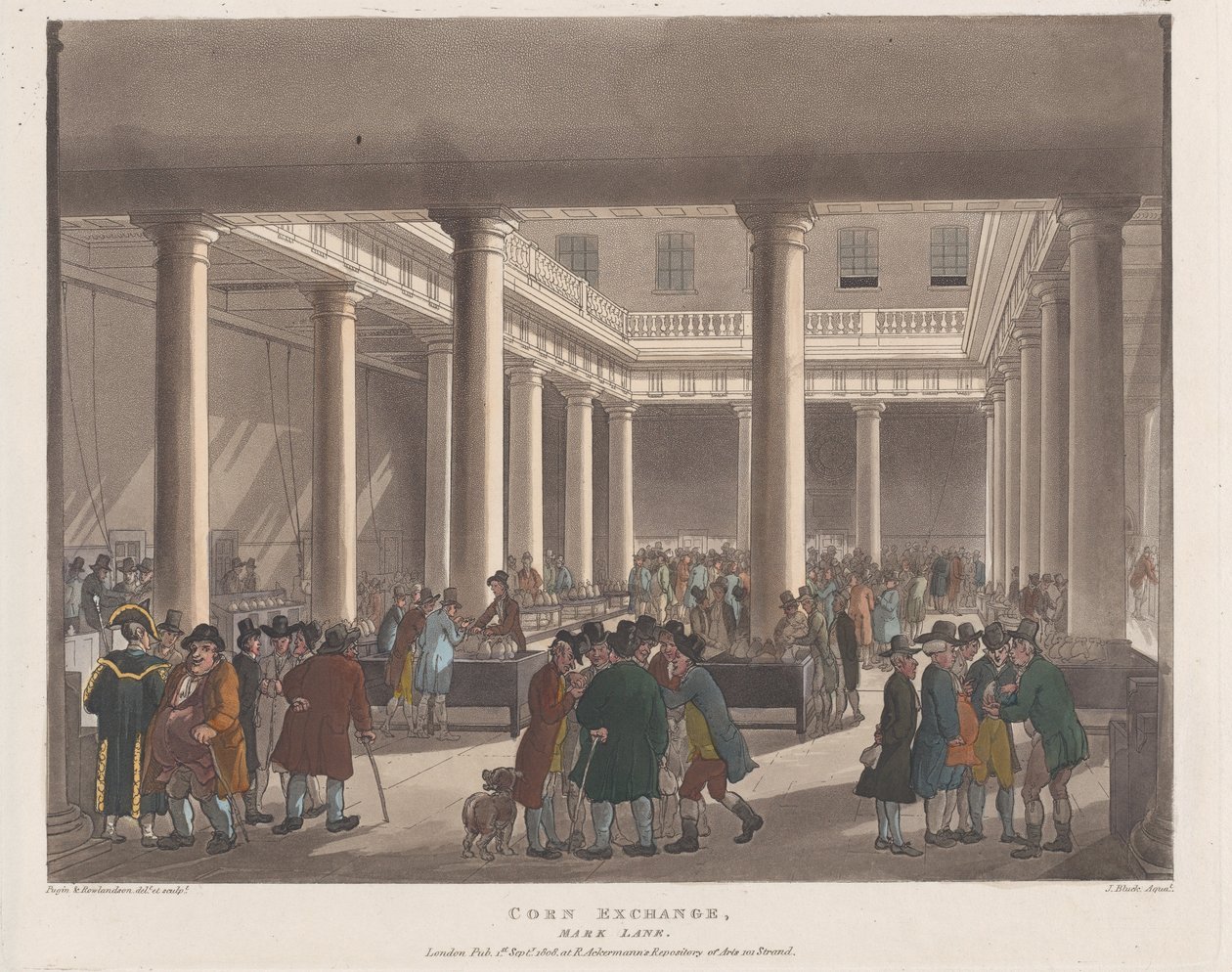 Corn Exchange, Mark Lane, September 1, 1808., September 1, 1808. 作者 约瑟夫·康斯坦丁·斯塔德勒