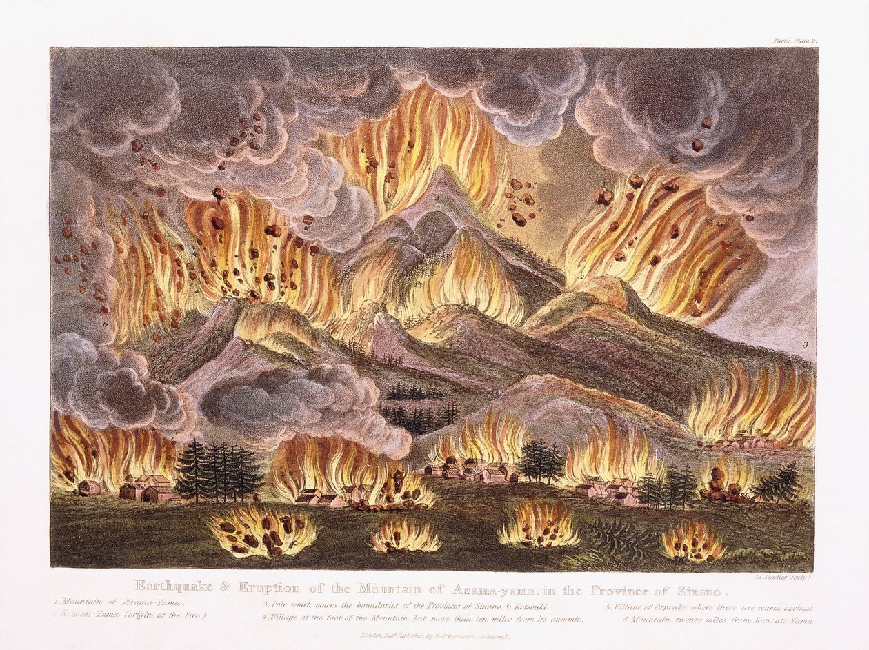 1822年西那诺省的浅间山山地震和喷发 作者 约瑟夫·康斯坦丁·斯塔德勒