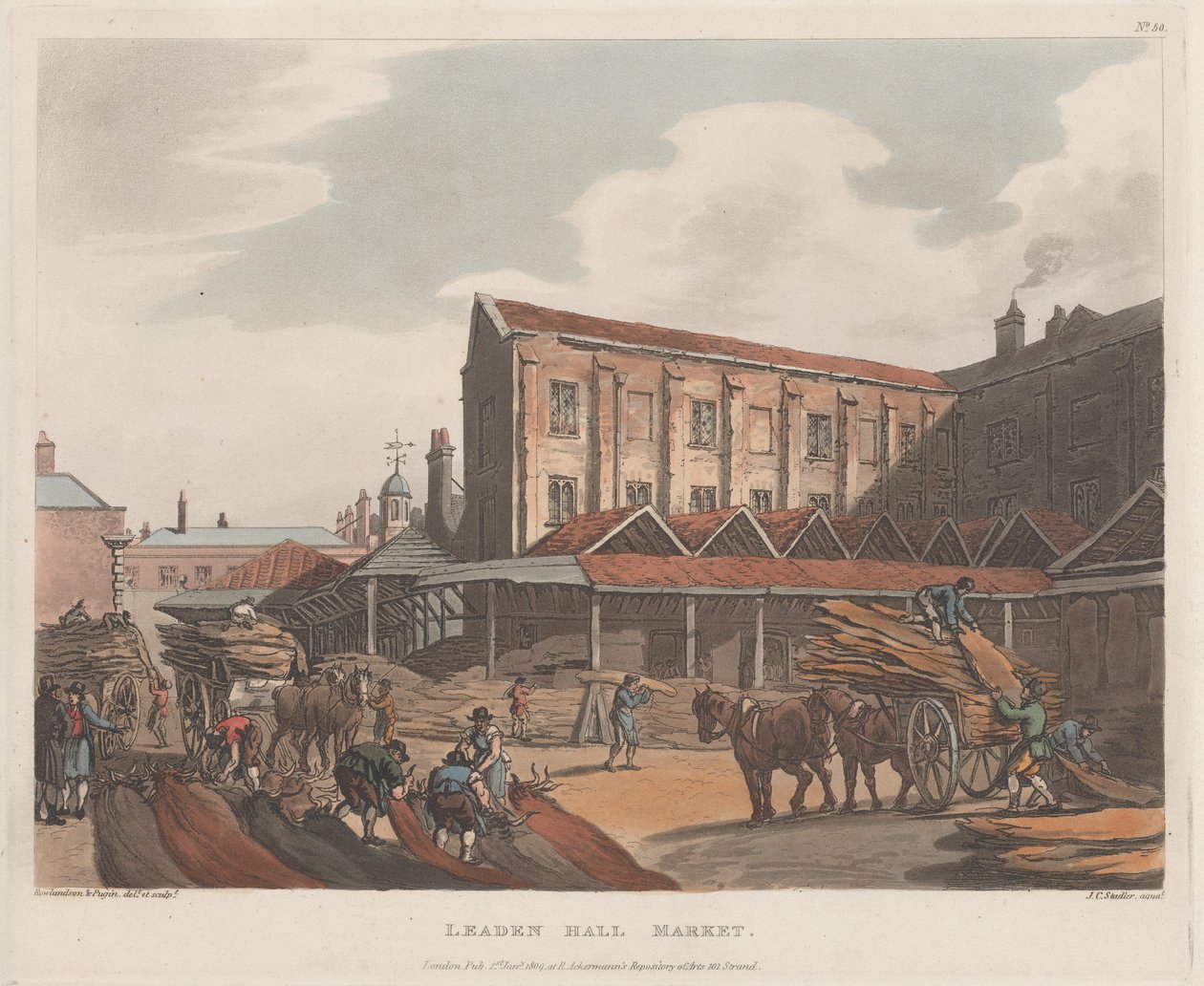 Leaden Hall Market, January 1, 1809., January 1, 1809. 作者 约瑟夫·康斯坦丁·斯塔德勒