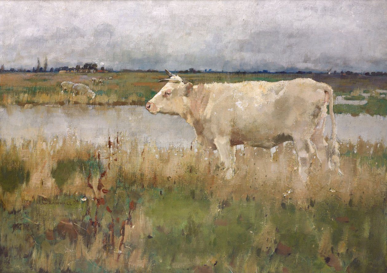 林肯郡牧场，约1882-3年（布面油画） 作者 约瑟夫·克劳霍尔