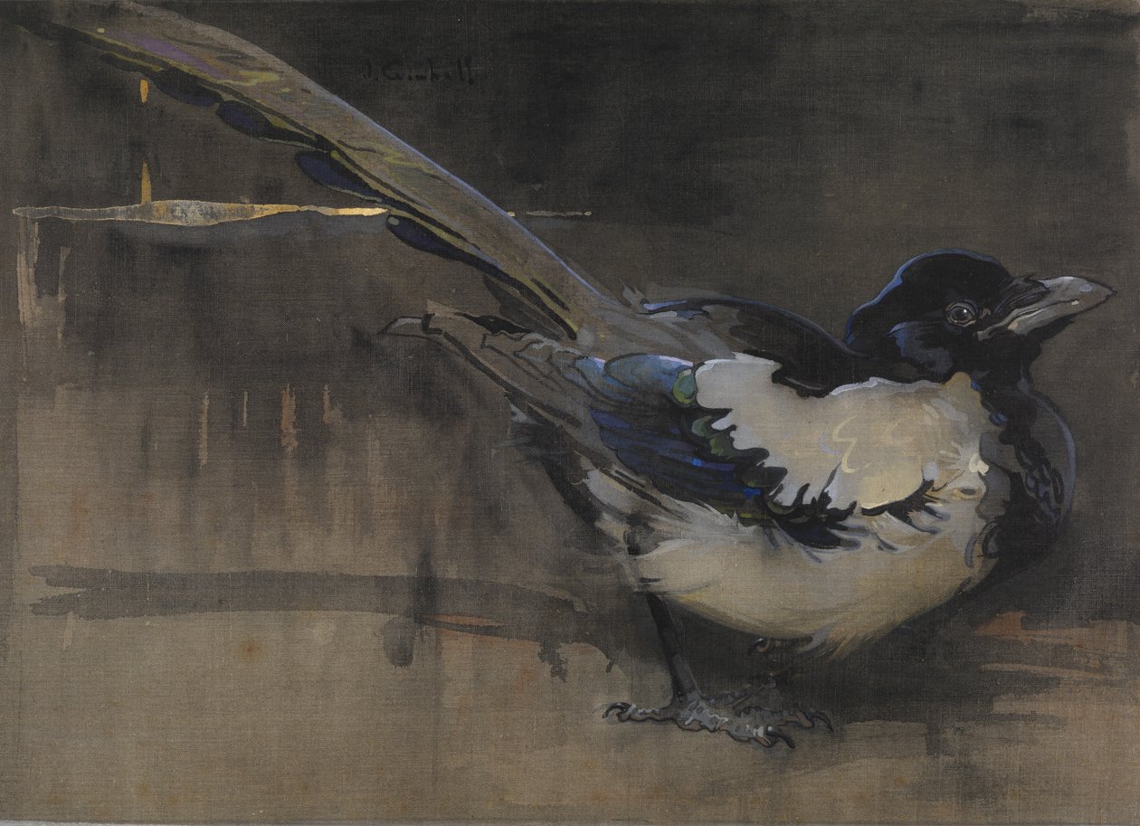 喜鹊》（亚麻布上的水粉画） 作者 约瑟夫·克劳霍尔