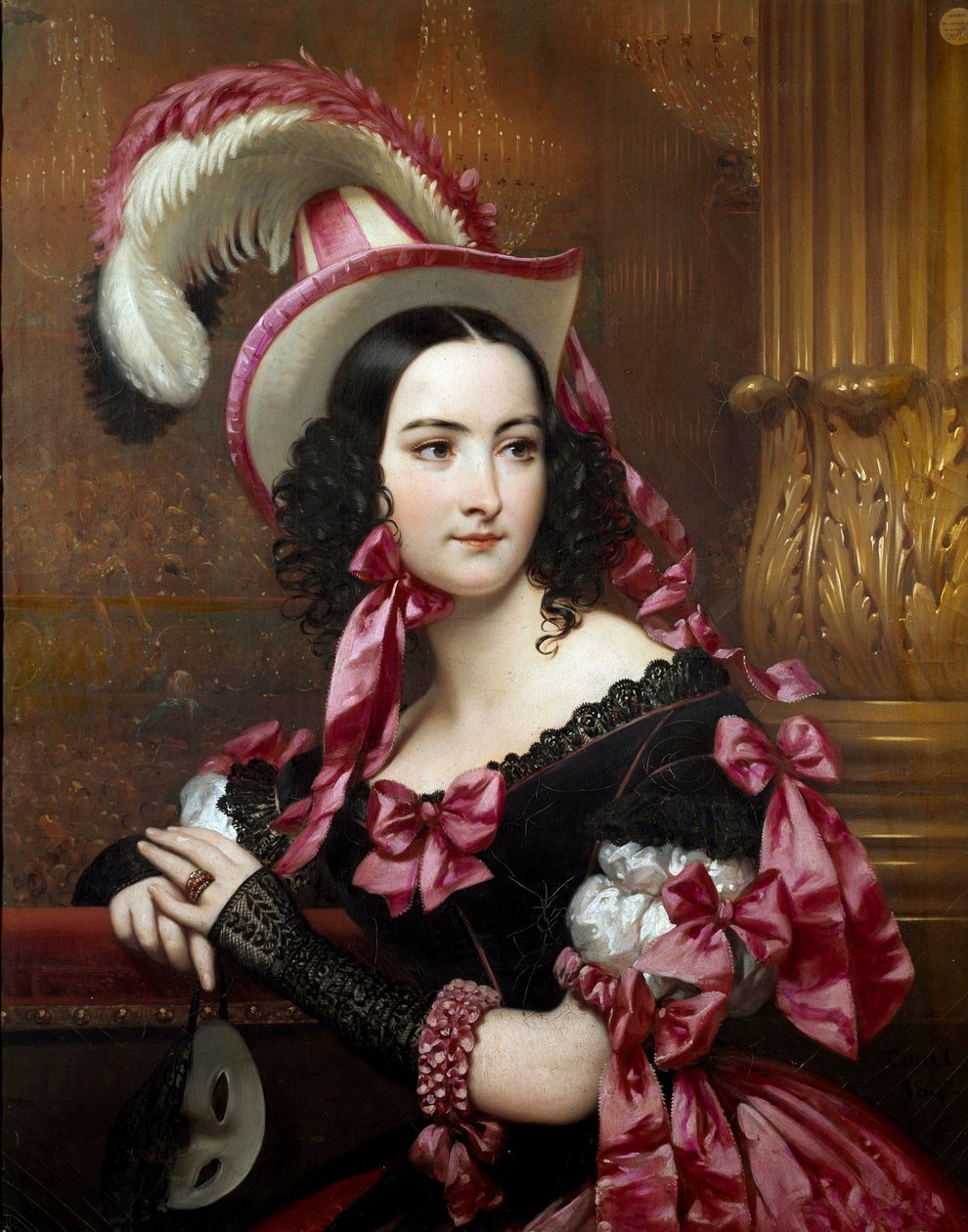 舞会上的威尼斯人 约瑟夫-考特（1797-1865）的面具画 1837年 鲁昂，艺术博物馆 作者 约瑟夫·欲望法院