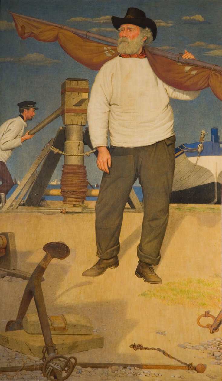 扬帆的渔夫，1907年。 作者 约瑟夫·爱德华·索撒尔