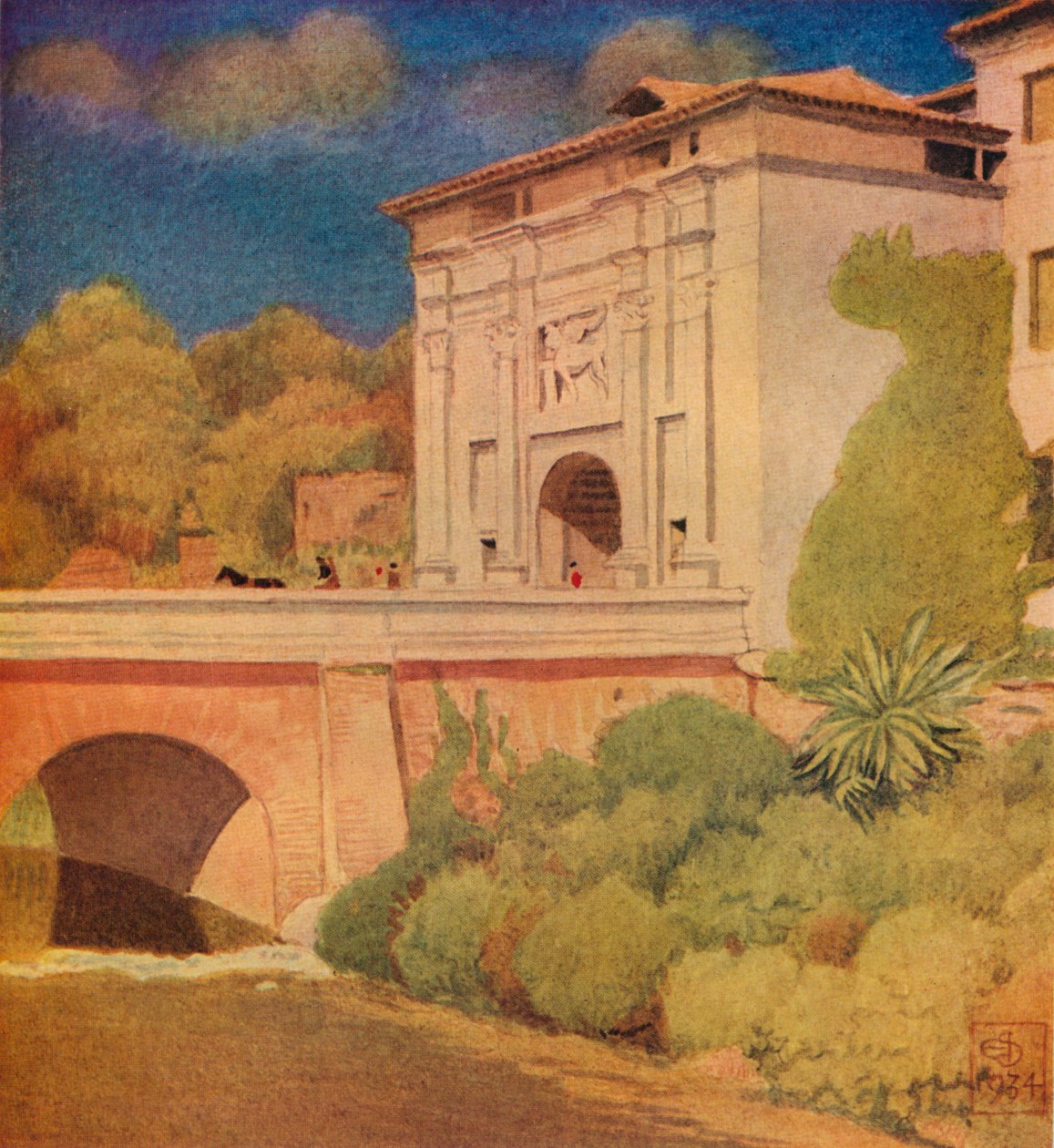 特雷维索（Port Tresso）的波塔·卡沃尔（Porta Cavour），1934年，1936年。 作者 约瑟夫·爱德华·索撒尔