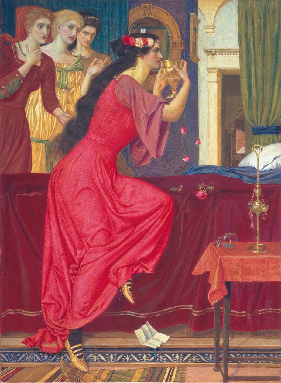 锡吉斯蒙达（Sigismunda）喝毒，1897年 作者 约瑟夫·爱德华·索撒尔
