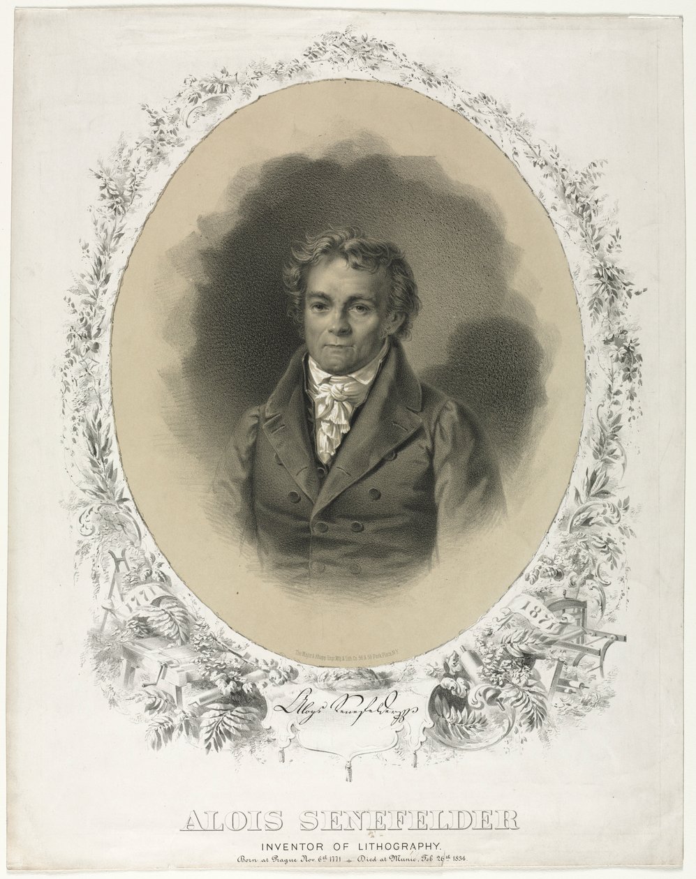 Alois Senefelder, 1871年。 作者 约瑟夫·克纳普
