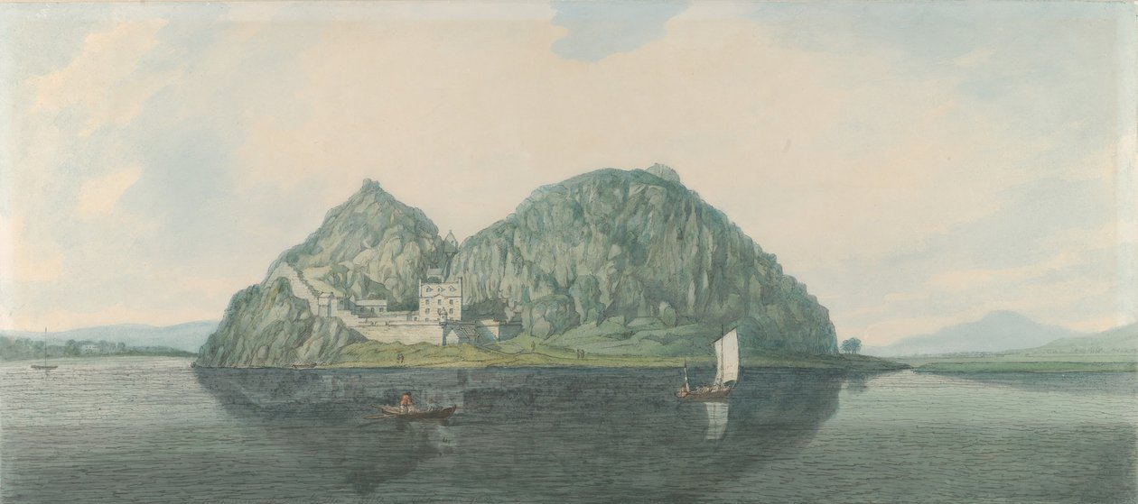 从南方看邓巴顿岩，1788年。 作者 约瑟夫·法灵顿