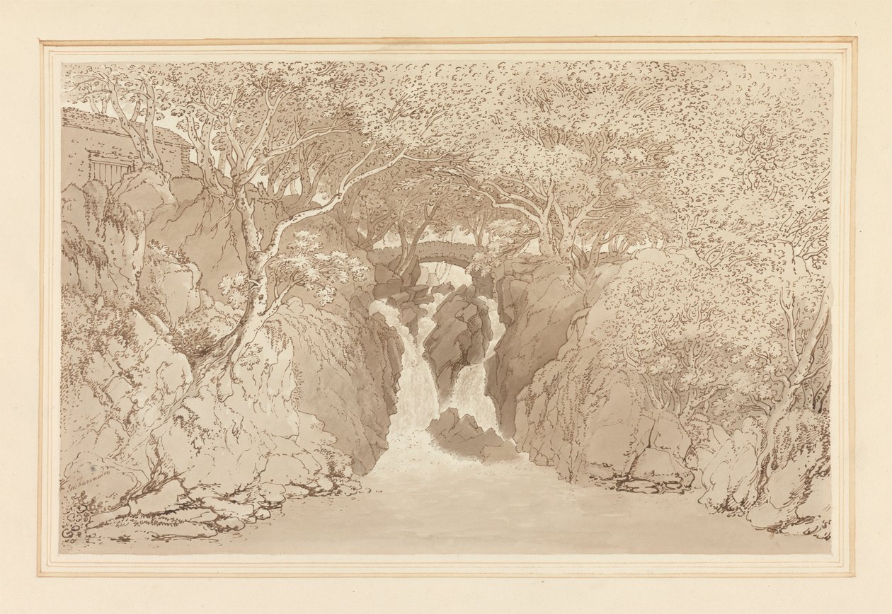 下瀑布 Rydal 作者 约瑟夫·法灵顿
