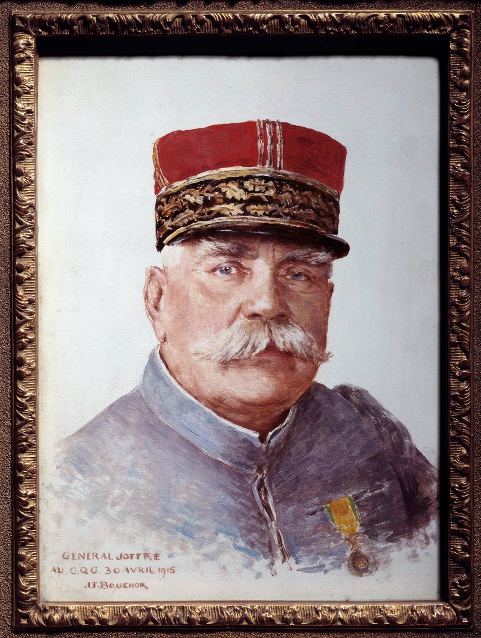 Joffre 将军 (1852-1931) 的肖像，法国元帅 Joseph Felix Bouchor (1853-1937) 的画作。 1915. 尺寸 0.33x0.24 m。 巴黎，卡纳瓦莱博物馆 作者 约瑟夫·费利克斯·布库