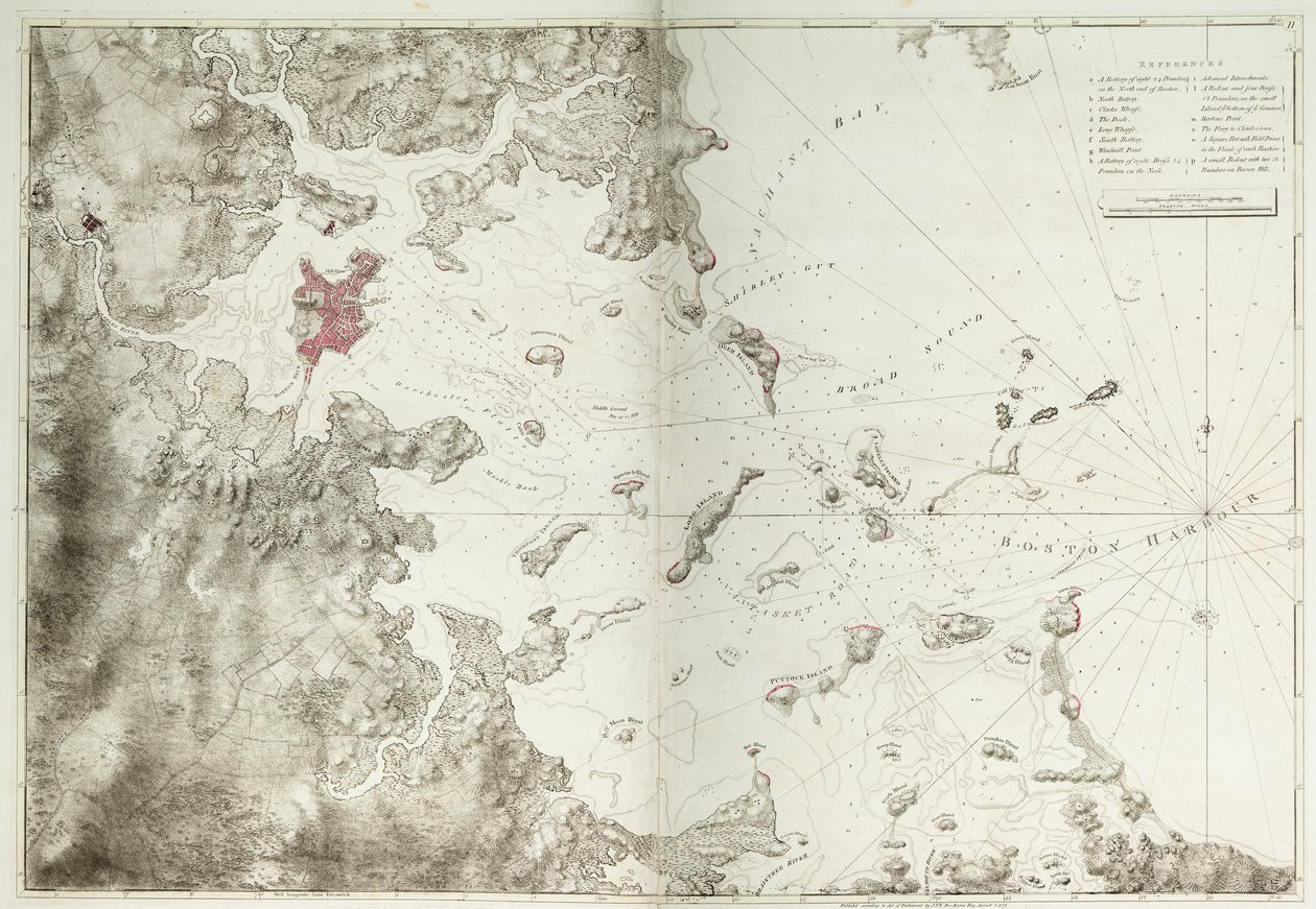 波士顿海港图 作者 Joseph Frederick钱包DesBarres