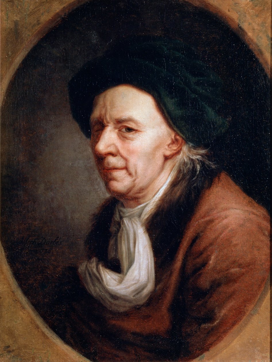 数学家Leonhard Euler的肖像，1707-1783年，18世纪德国绘画 作者 约瑟夫·弗里德里希·奥古斯特·达伯斯