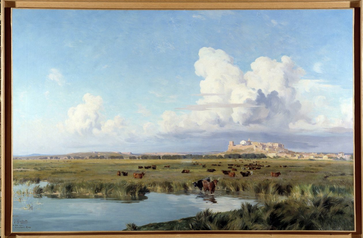 卡马格风景（布面油画） 作者 约瑟夫·加里波第