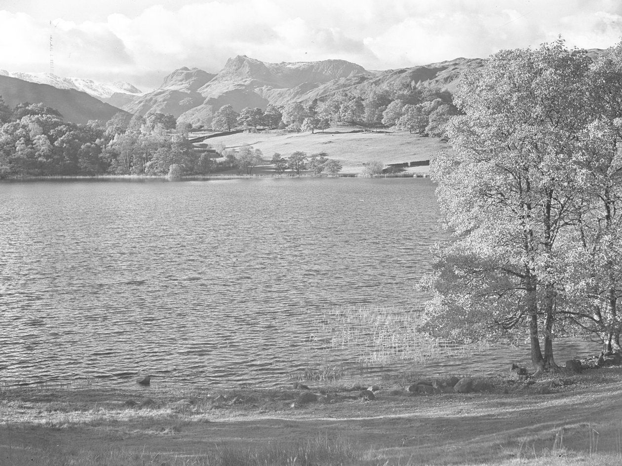 眺望拉夫里格峡谷（Loughrigg Tarn），背景为荒原 作者 约瑟夫·哈德曼