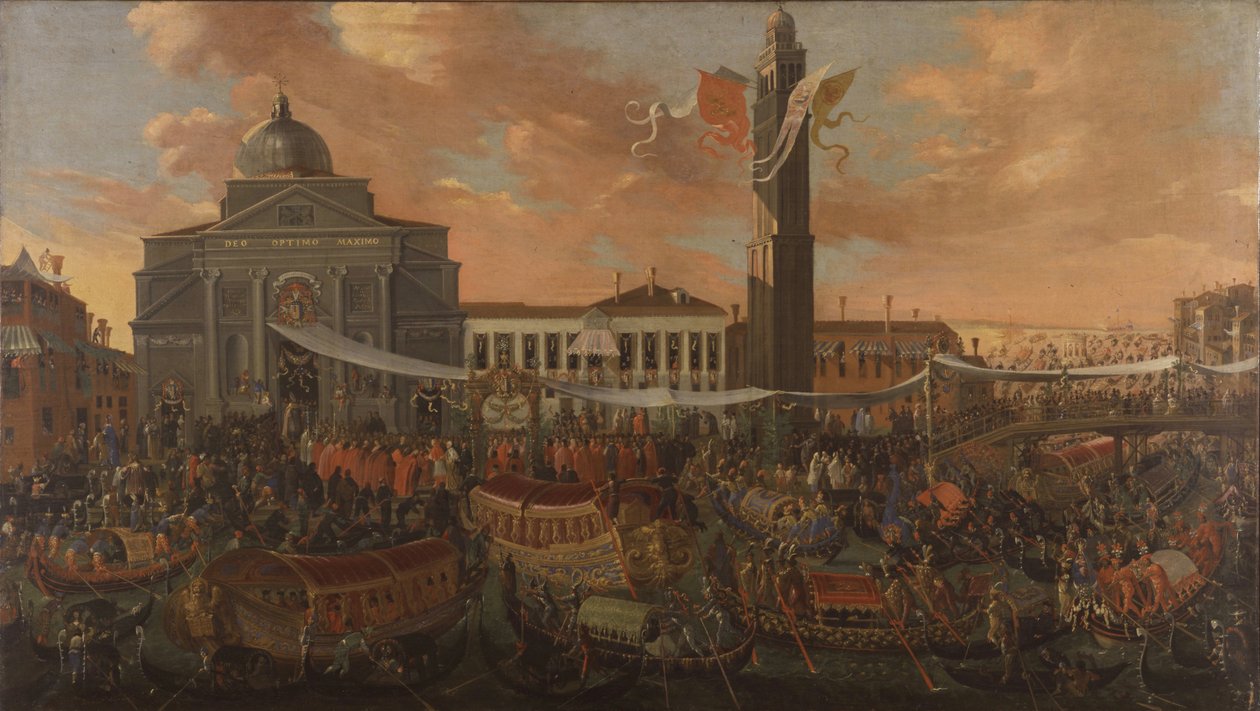意大利语：圣彼得罗卡斯特罗主教费德里科角入口
德语: Einzug des Patriarchen Federico Corner in San Pietro Castello 作者 小约瑟夫·海因茨