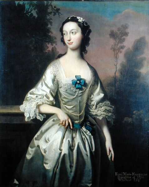 Frances Maria Fountayne的肖像（布面油画） 作者 约瑟夫·海摩尔