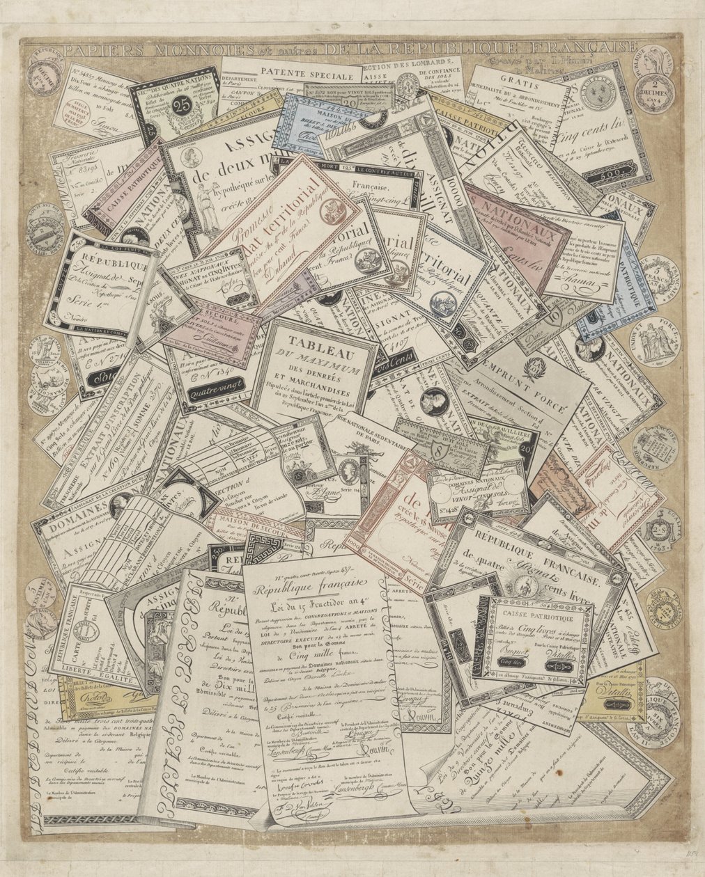 法兰西纸张
Papiers Monnoies et autres de la République Française（物品上的标题） 作者 约瑟夫·胡宁