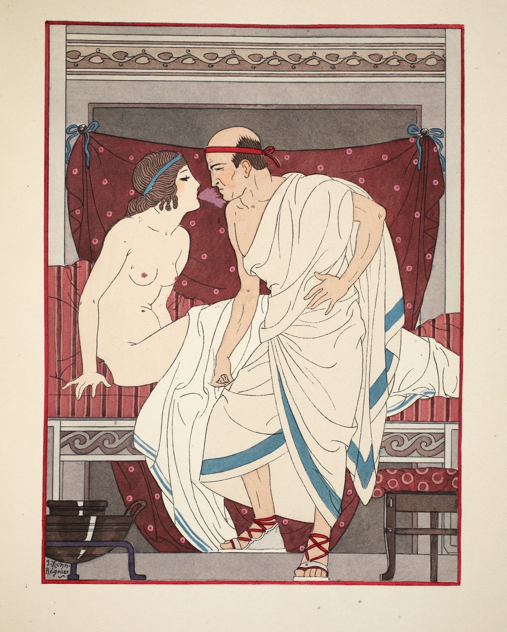 青年的呼吸，来自“希波克拉底的作品”的插图，1934年 作者 约瑟夫·库恩·雷尼尔