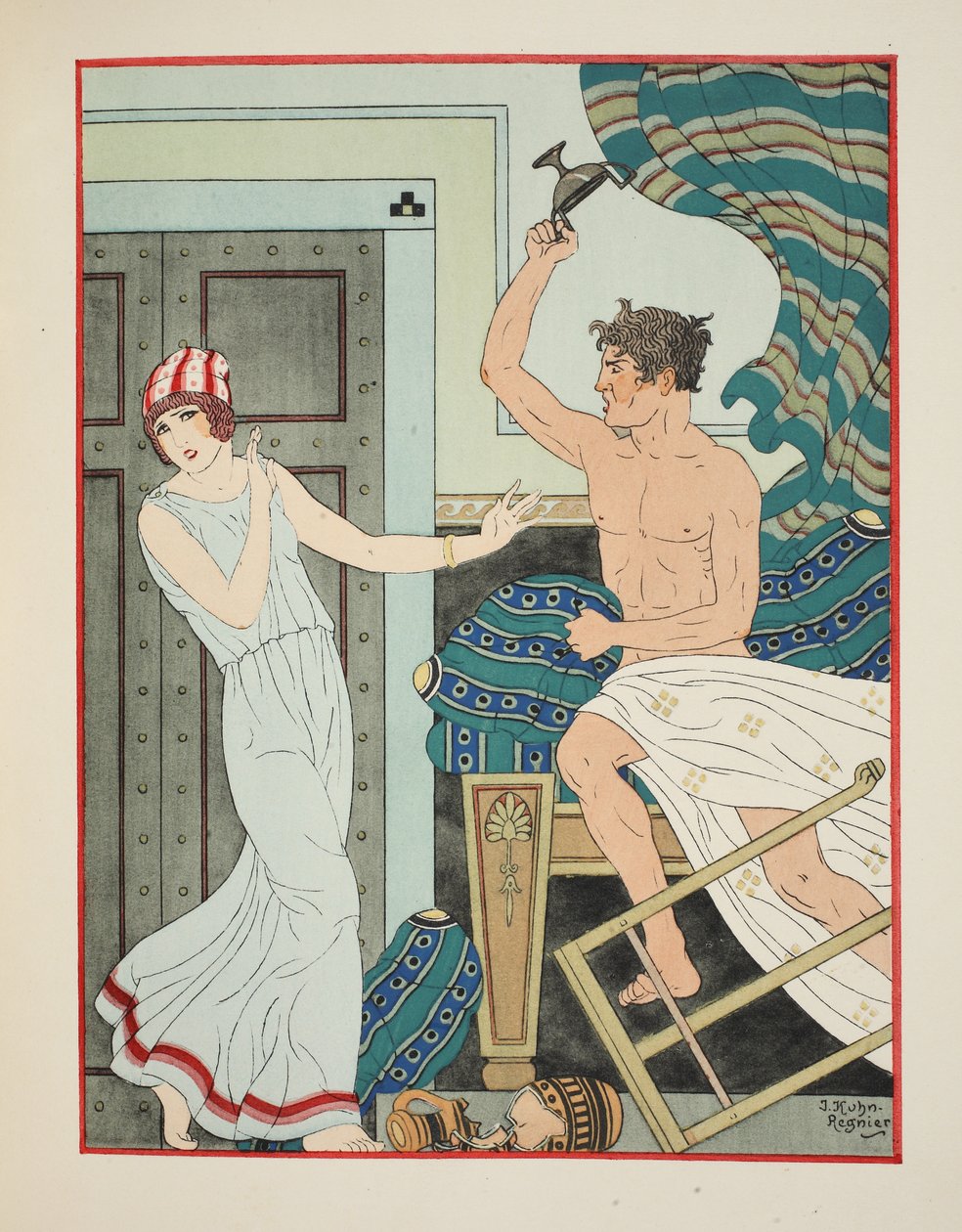 Choleric Rage，来自“希波克拉底的作品”的插图，1934年 作者 约瑟夫·库恩·雷尼尔