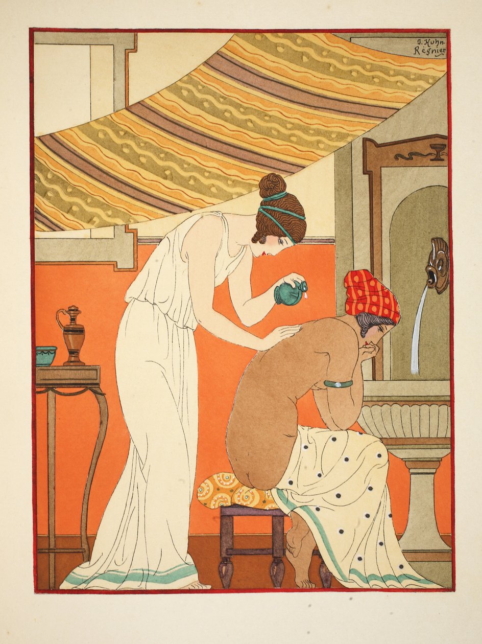 必须用油涂抹伤口，插图来自1934年的“希波克拉底的作品” 作者 约瑟夫·库恩·雷尼尔