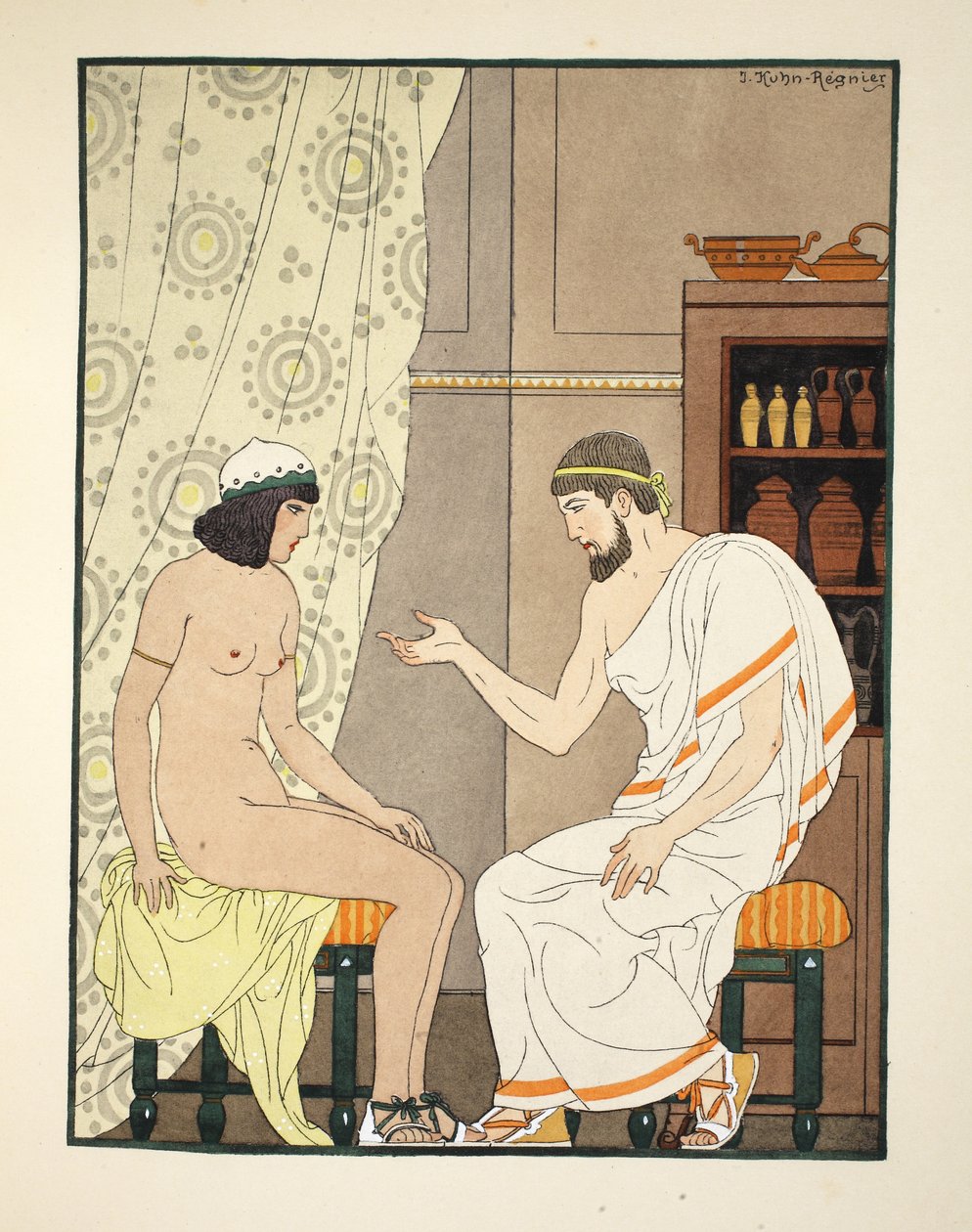 高度相同的座位，插图来自“希波克拉底的作品”，1934年 作者 约瑟夫·库恩·雷尼尔