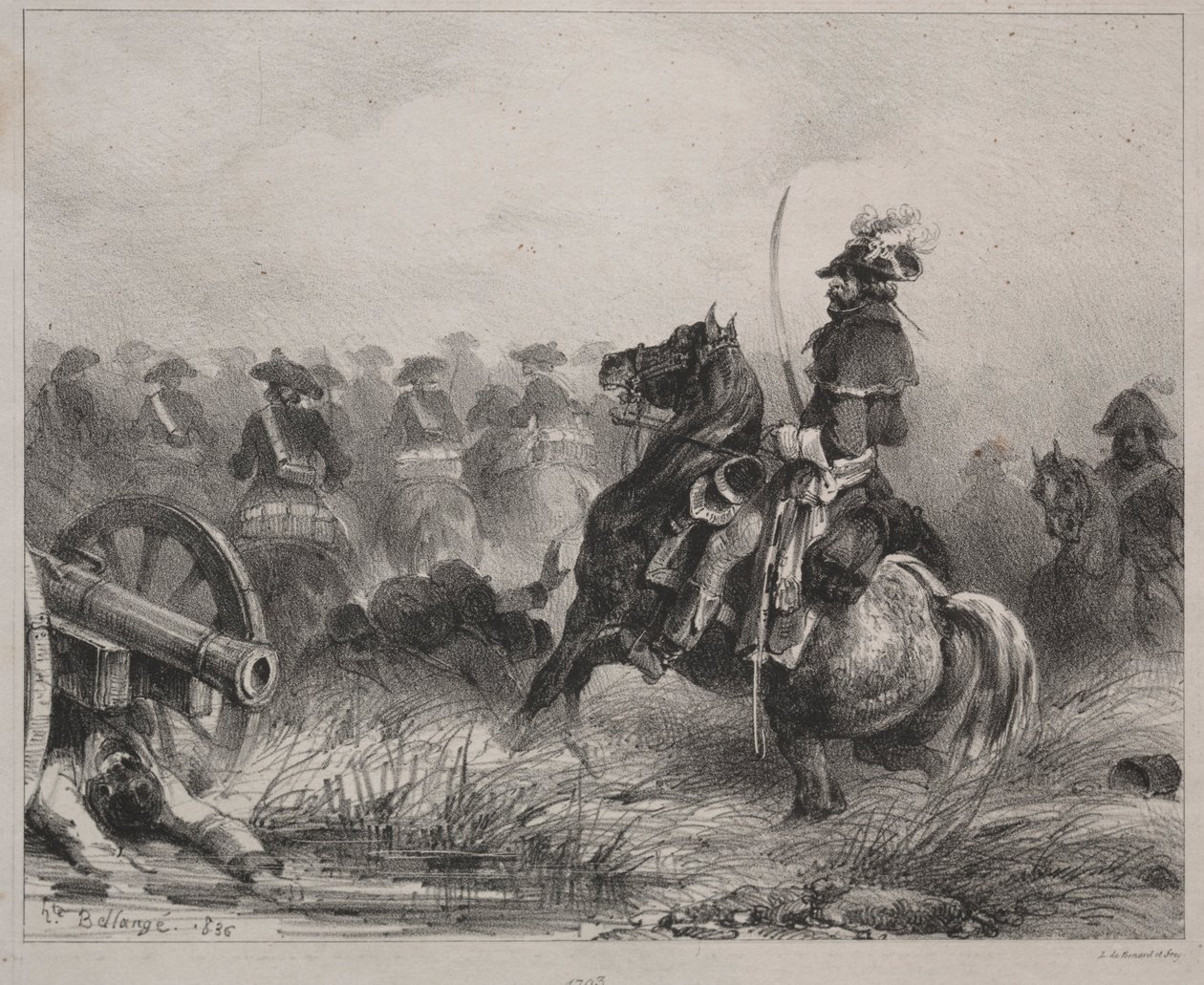 骑兵场面，1836年。 作者 约瑟夫·路易斯·希波吕特·贝兰奇