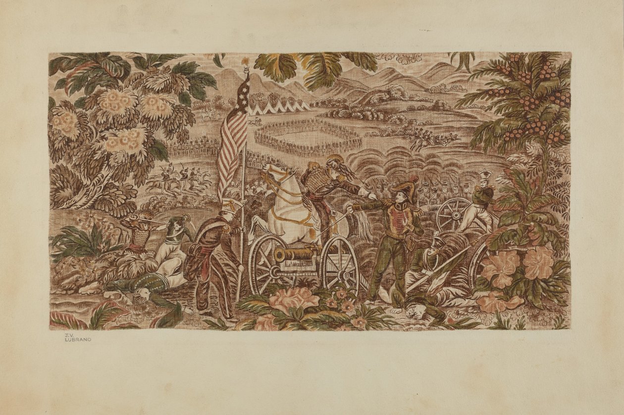 历史上的印刷纺织品，约1939年。 作者 约瑟夫·卢布拉诺